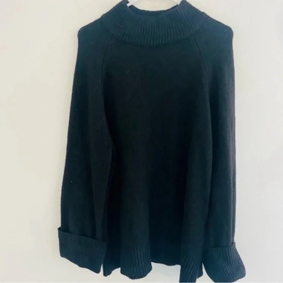 And Now This Black Soft Knit Mock Neck Cuffed Sleeve Sweater 0X - Picture 2 of 7